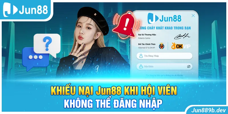 Khiếu nại Jun88 khi hội viên không thể đăng nhập